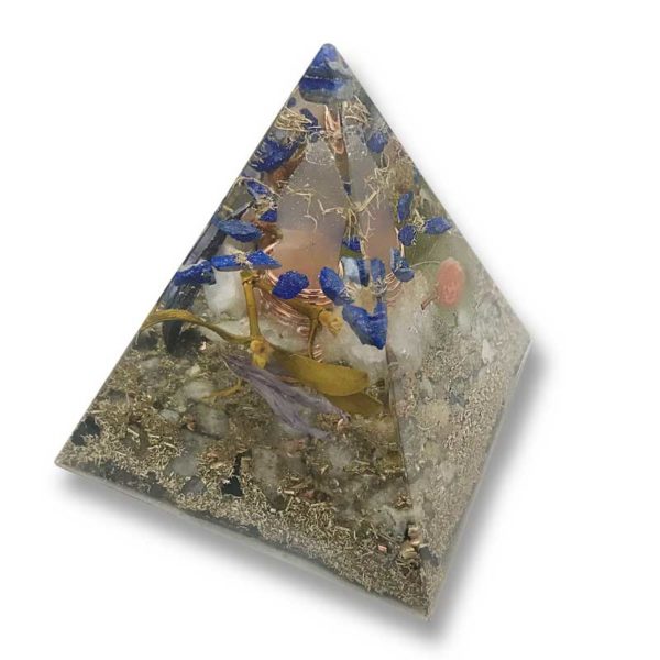 Orgonite Pyramide - Sélénite & Lapis Lazuli