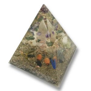 Orgonite Pyramide - Sélénite Améthyste & Cuivre Natif